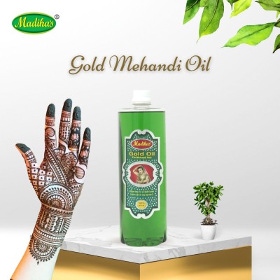 MADIHA’S Henna Mahendi Gold Oil For Making Mahendi cones - 500 ml(500 ml)