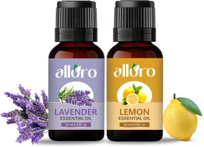 Alloro Lavender & Lemon Essential Oil for Aroma Therapy, Diffuser, Pack of 2(20 ml)