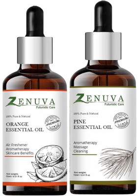 Zenuva Orange & Pine Essential Oil Pack Of 2 For Uplifting Aroma & Glowing Skin(30 ml)