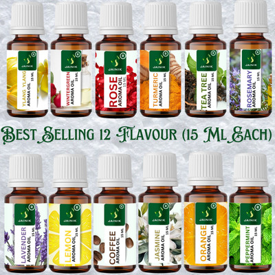 JAINIK Candle Burner & Diffuser 12 Assorted Flavour Aroma Oil for Home Fragrance Candle(15 ml)