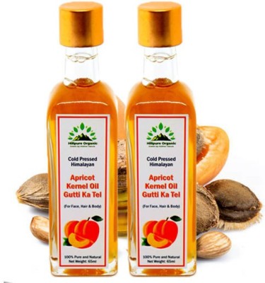 Hillpure Organic Cold Pressed Himalayan Apricot kernel oil (65 ml Pack of 2 )(130 ml)