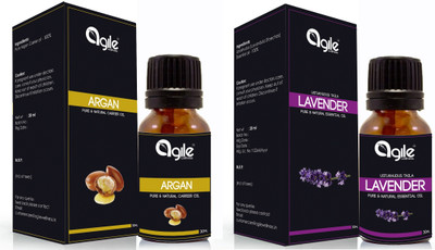 Agile Wellness Argan Carrier Oil 30 ml , Lavender Essential oil 30 ml (60 ml)