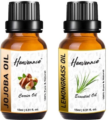 Heavennce Jojoba & Lemongrass Oil Combo for Cleansing, Aromatherapy, Pack of 2(30 ml)