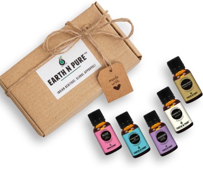 Earth N Pure Sandalwood, Rose, Jasmine, Lavender and Ylang Ylang Essential Oil Pack of 5(15 ml)