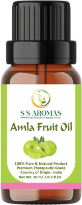 S S AROMAS Natural Amla Fruit Oil/Cold Pressed/Shine For Hair/Treats Skin(10 ml)
