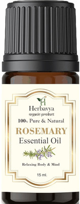 Herbavya Rosemary Essential Oil | Hair Growth, Skin,Face | Pure, Organic Pack of 1(10 ml)