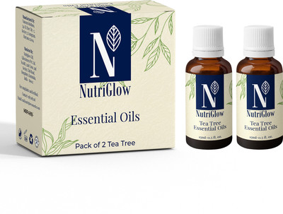 NutriGlow Tea Tree Essential Oil for Dandruff Control & Acne Free Skin, Pack of 2(30 ml)