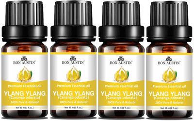 Bon Austin Ylang Ylang Essential Oil for Soft & Manageable Hair - 30ml Pack of 4(120 ml)