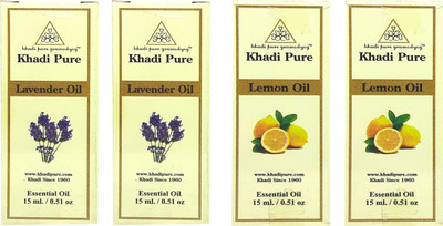 Khadi Pure Gramodyog Herbal Lavender & Lemon Essential Oil-Pack of 4 (60ml)(60 ml)
