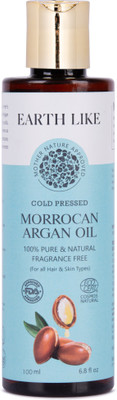 Earth Like Cold Pressed Moroccan Argan Oil for Skin, Body, Nails & Hairs Growth(100 ml)