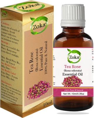 Zoka Tea Rose Essential Oil for Hair, Pure and Natural for Diffuser, Aroma Therapy(10 ml)