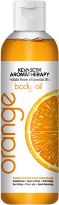 KEYA SETH AROMATHERAPY Skin Defence Orange Body Oil Skin Lightening, Rejuvenating Non-Sticky for Daily Use After Bath, Massage Oil Enriched with Orange & Vitamin C(200 ml)