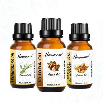 Heavennce Jojoba, Lemongrass, Sweet Almond Oil for Skincare & Haircare | Aroma | Pack of 3(45 ml)