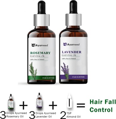 ayurneed Hair Fall Control with Rosemary and Lavender Essential Oil(Pack of 2, 15ml)(30 ml)