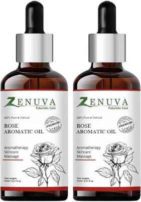 Zenuva Pure Rose Aromatic Essential Oil – Pack of 2 for Glowing Skin(30 ml)