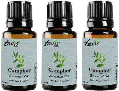 Tavis Camphor Essential Oil | Aromatherapy | Skin | Hair | Pack of 3(30 ml)