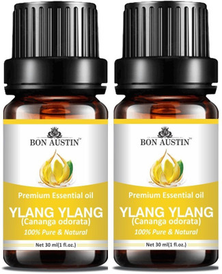 Bon Austin Ylang Ylang Essential Oil for Soft & Manageable Hair - 30ml Pack of 2(60 ml)