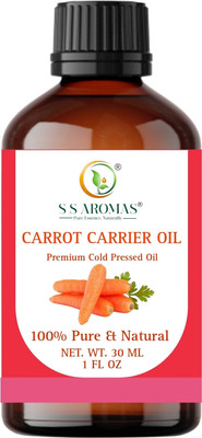 S S AROMAS Natural Carrot Carrier Oil/Cold Pressed/For Face, Skin and Hair Care(30 ml)
