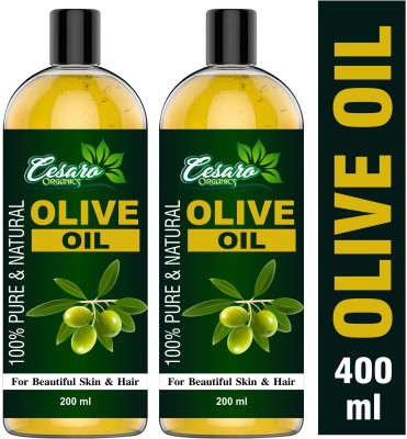 Cesaro Organics Extra Virgin Olive Oil (Cold Pressed) for Skin, Hair, Face & Body Massage Oil(400 ml)