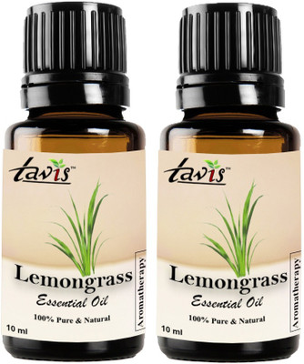 Tavis Lemongrass Oil for Hair Care | Skin Care | Aromatherapy | Pack of 2(20 ml)