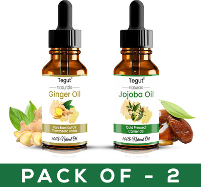 Tegut Essential Oils Ginger and Jojoba Pure and Natural Oils 15ml (Pack of 2)(30 ml)