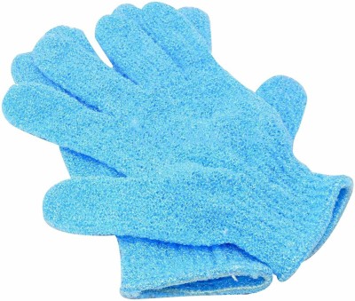 Three Elements Exfoliating Dual Texture Bath Gloves for Shower Dead Skin Cell Remover,Scrubbing Glove Bath Mitts Scrubs for Shower Gloves with hanging loop-random color (1 Pair)