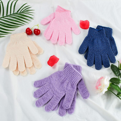 My Colors 4 Pair Multi Shower Exfoliating Scrub Gloves Medium to Heavy Bathing Gloves