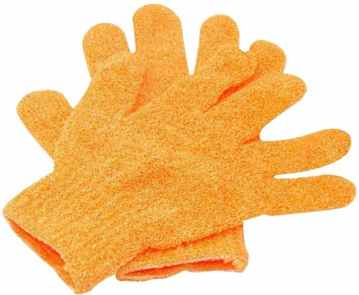 Three Elements Exfoliating Dual Texture Bath Gloves for Shower Dead Skin Cell Remover,Scrubbing Glove Bath Mitts Scrubs for Shower Gloves with hanging loop-random color (1 Pair)