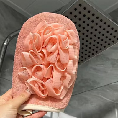 RBGIIT Premium Quality Bath Mitt with Loofah Mesh Dual Side for Soft Skin