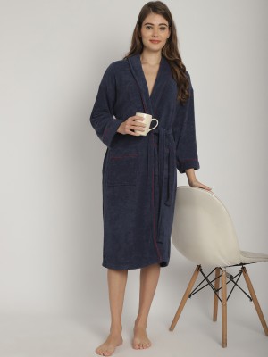 ELEVANTO Light Blue, Maroon Free Size Bath Robe(1, For: Men & Women, Light Blue, Maroon)