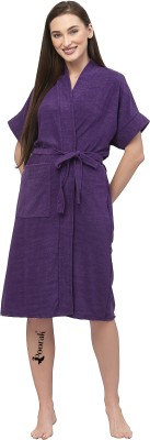 Poorak Purple Free Size Bath Robe(1 bathrobe for women, For: Women, Purple)