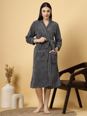 Fabinaliv Grey 3XL Bath Robe(1 Women Bath Robe, For: Women, Grey)