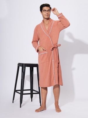 lacylook Orange Large Bath Robe(1 Bathrobe, For: Men, Orange)