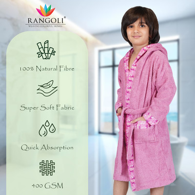 RANGOLI Purple XL Bath Robe(1 Bath Robe, For: Boys & Girls, Purple)