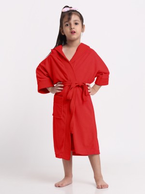 CREEVA Red XL Bath Robe(1 Kids Bathrobe, For: Boys & Girls, Red)