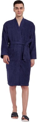 Dreamweavers Blue Medium Bath Robe(1 bathrobe 1 belt, For: Men, Blue)