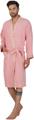 RANGOLI Peach XL Bath Robe(1 Bathrobe & 1 Pair Slippers, For: Men, Peach)