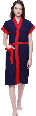 FeelBlue Navy Red Free Size Bath Robe(1, For: Men & Women, Navy Red)