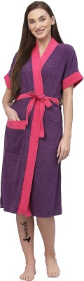 Poorak Purple Rani Free Size Bath Robe(1 bathrobe for women, For: Women, Purple Rani)