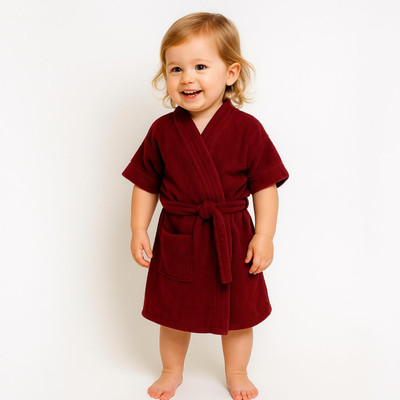 CREEVA Wine Large Bath Robe(1 bath Robe, For: Baby Boys & Baby Girls, Wine)