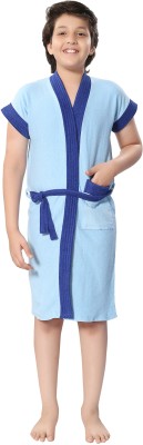 Lovira Blue Small Bath Robe(1 Bathrobe with 1 Belt, For: Boys, Blue)