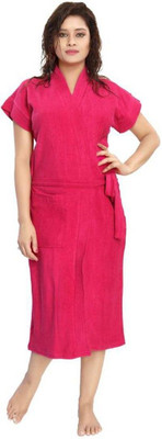 Poorak Peach XXL Bath Robe(1 bathrobe for women, For: Women, Peach)