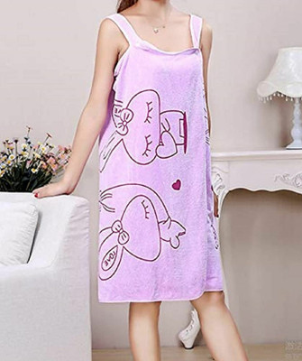 Dreamshop Purple Free Size Bath Robe(2 bath robe, For: Men & Women, Purple)