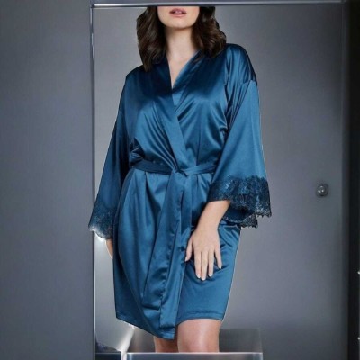 Mixopia Blue Free Size Bath Robe(1, For: Women, Blue)