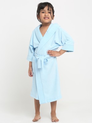 CREEVA Sky Blue XL Bath Robe(1 Kids Bathrobe for 10-11 Years, 1 Belt Adjustable Waist Belt, For: Boys & Girls, Sky Blue)
