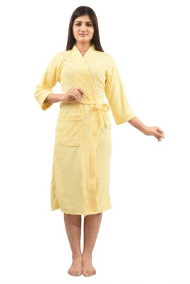 FeelBlue Yellow Free Size Bath Robe(1, For: Men & Women, Yellow)