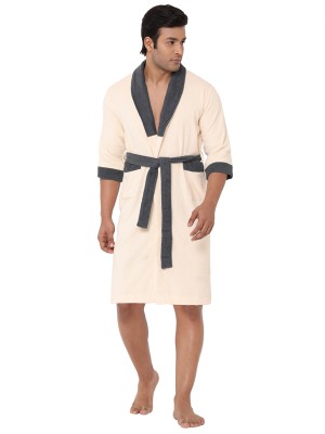 SPACES White Large Bath Robe(1 Large Bath Robe, For: Men & Women, White)