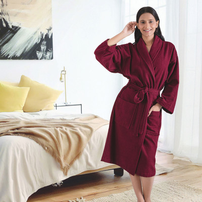 MYTRIDENT Wine Large Bath Robe(1 Bathrobe, For: Men & Women, Wine)