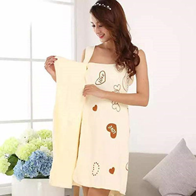SHIVA Yellow Free Size Bath Robe(Pack of 1 Bath Robe, For: Men & Women, Yellow)