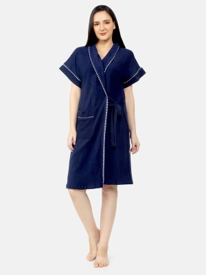 Sand Dune Navy Blue XXL Bath Robe(1 Bath robe, For: Women, Navy Blue)